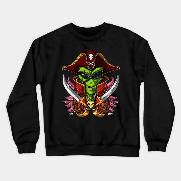 Pirate Alien Crewneck Sweatshirt by underheaven